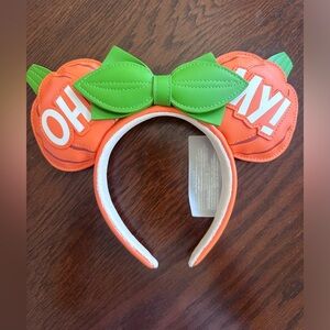 Loungefly Disney Minnie Mouse Pumpkin Ears Headband One Size, glow in the dark